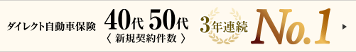 ダイレクト自動車保険40代50代＜新規契約件数＞2年連続No.1