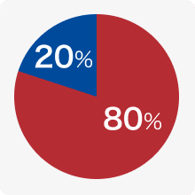 責任割合のグラフ：車両A 20％、車両B 80%