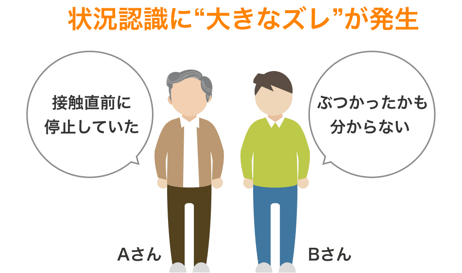 状況認識に大きなズレが発生 接触直前に停止していた ぶつかったかも分からない 